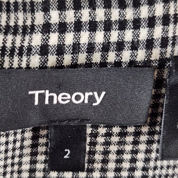 Theory Gray Plaid Wool Stretch Helaina Of Portland Dress - Picture 7 of 8